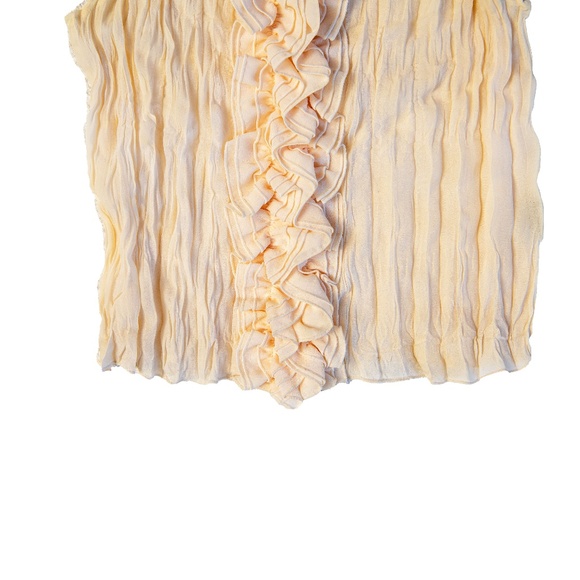 Vintage Ruffled Fringe Cream Tank Top - Picture 6 of 7